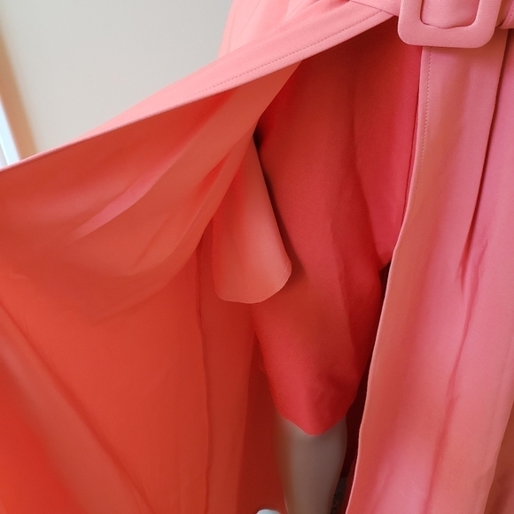 NEW YORK & CO. Peach Sleeveless Open Front Belted Dress - Picture 3 of 12